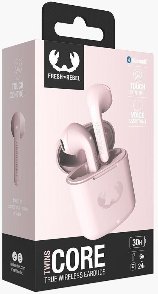 Fresh ’n Rebel Twins Core Smokey Pink – Bluetooth In-Ear, 30h, Touch Control