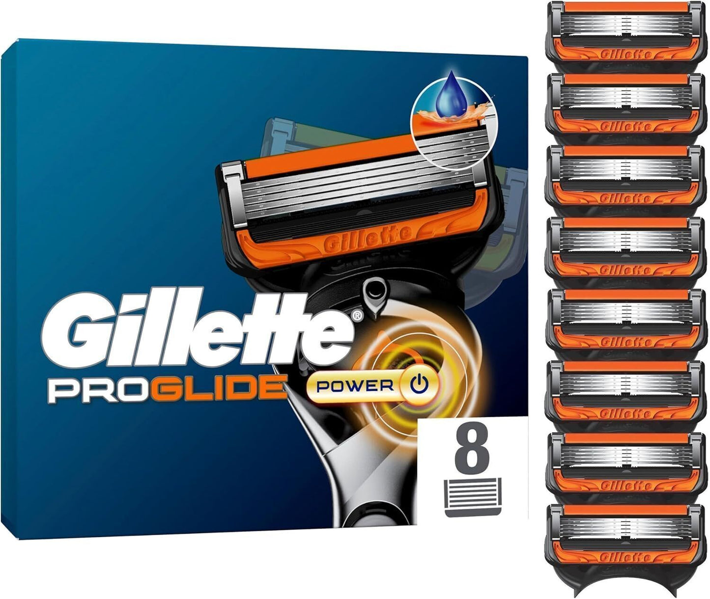 Gillette Fusion5 ProGlide Power Ersatzklingen 8 Stück – EverGlide, Präzision