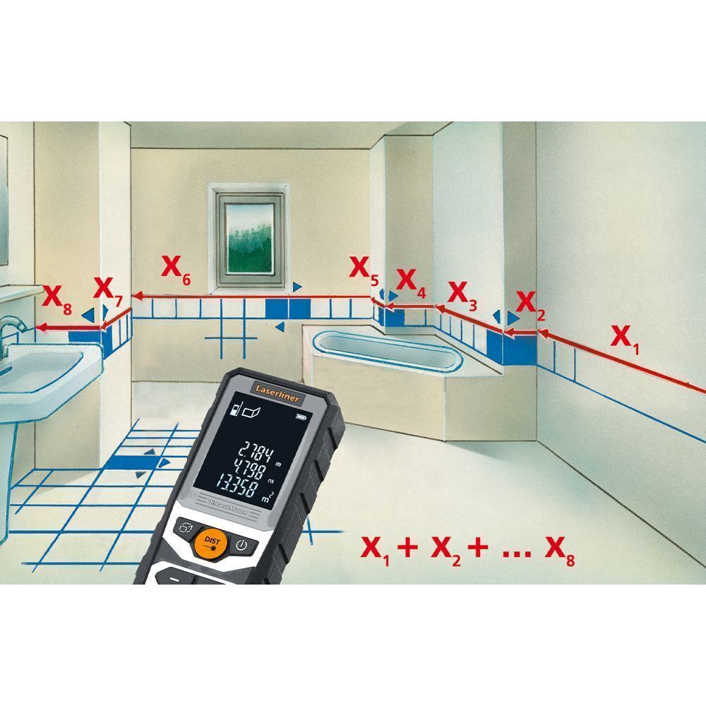Laserliner DistanceMaster 40 – Entfernungsmesser 40 m, IP65, Pythagoras-Funktion