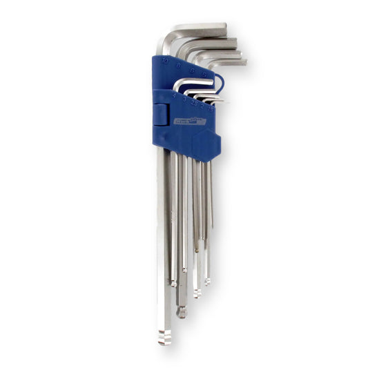 Sechskant Winkelschlüssel Satz 9-tlg. Innensechskant 1,5-10 mm mit Kugelkopf, Ch
