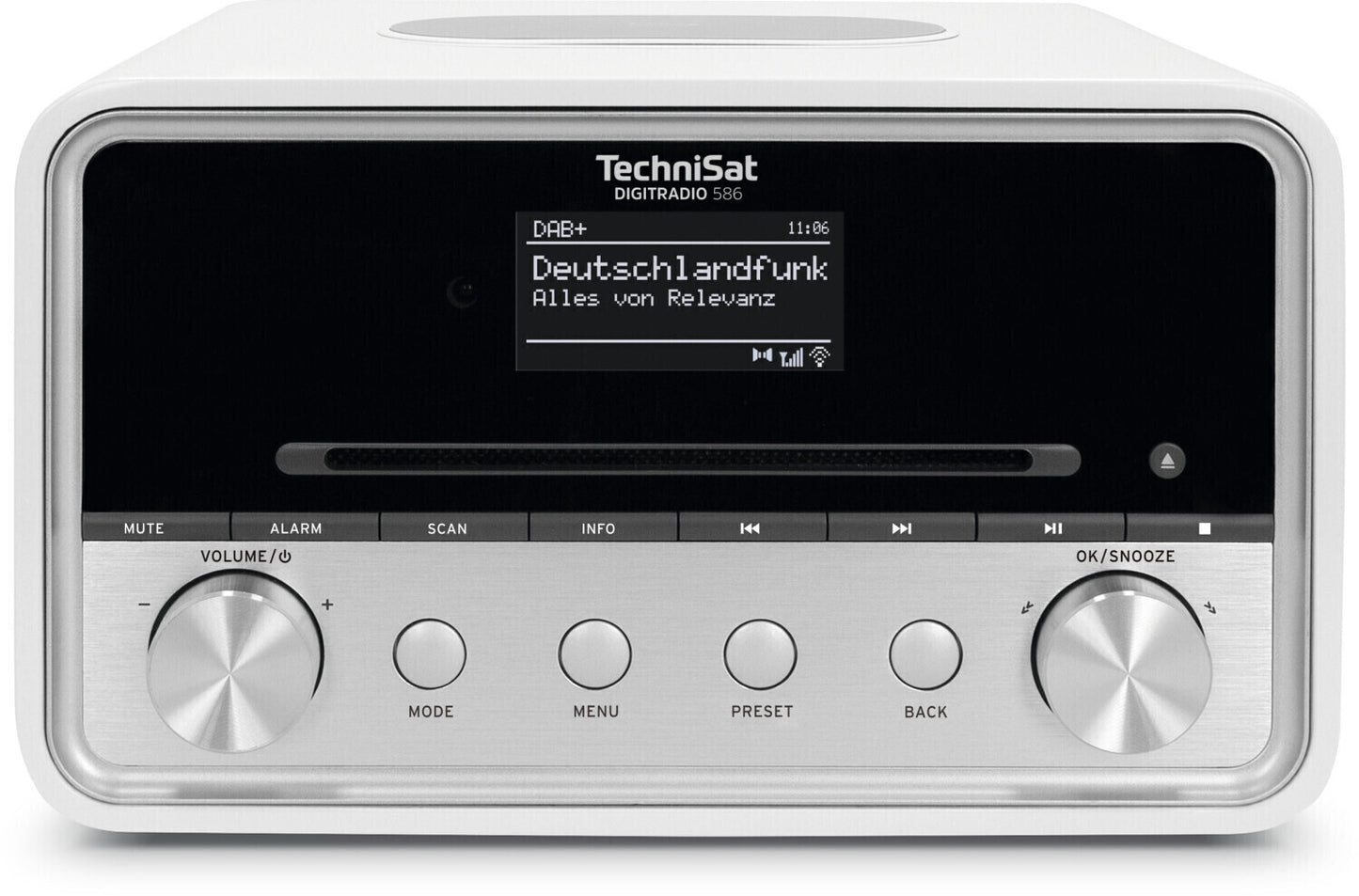 TechniSat DIGITRADIO 586 – DAB+/FM, WLAN, CD, Bluetooth, Spotify, Weiß/Silber