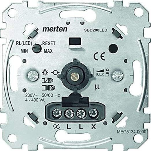 Merten MEG5134-0000 Drehdimmer Einsatz für dimmbare Halogenlampen + LED Lampen