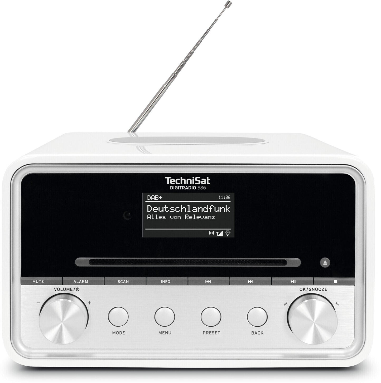 TechniSat DIGITRADIO 586 – DAB+/FM, WLAN, CD, Bluetooth, Spotify, Weiß/Silber