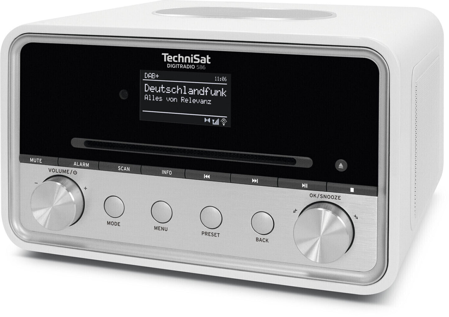TechniSat DIGITRADIO 586 – DAB+/FM, WLAN, CD, Bluetooth, Spotify, Weiß/Silber