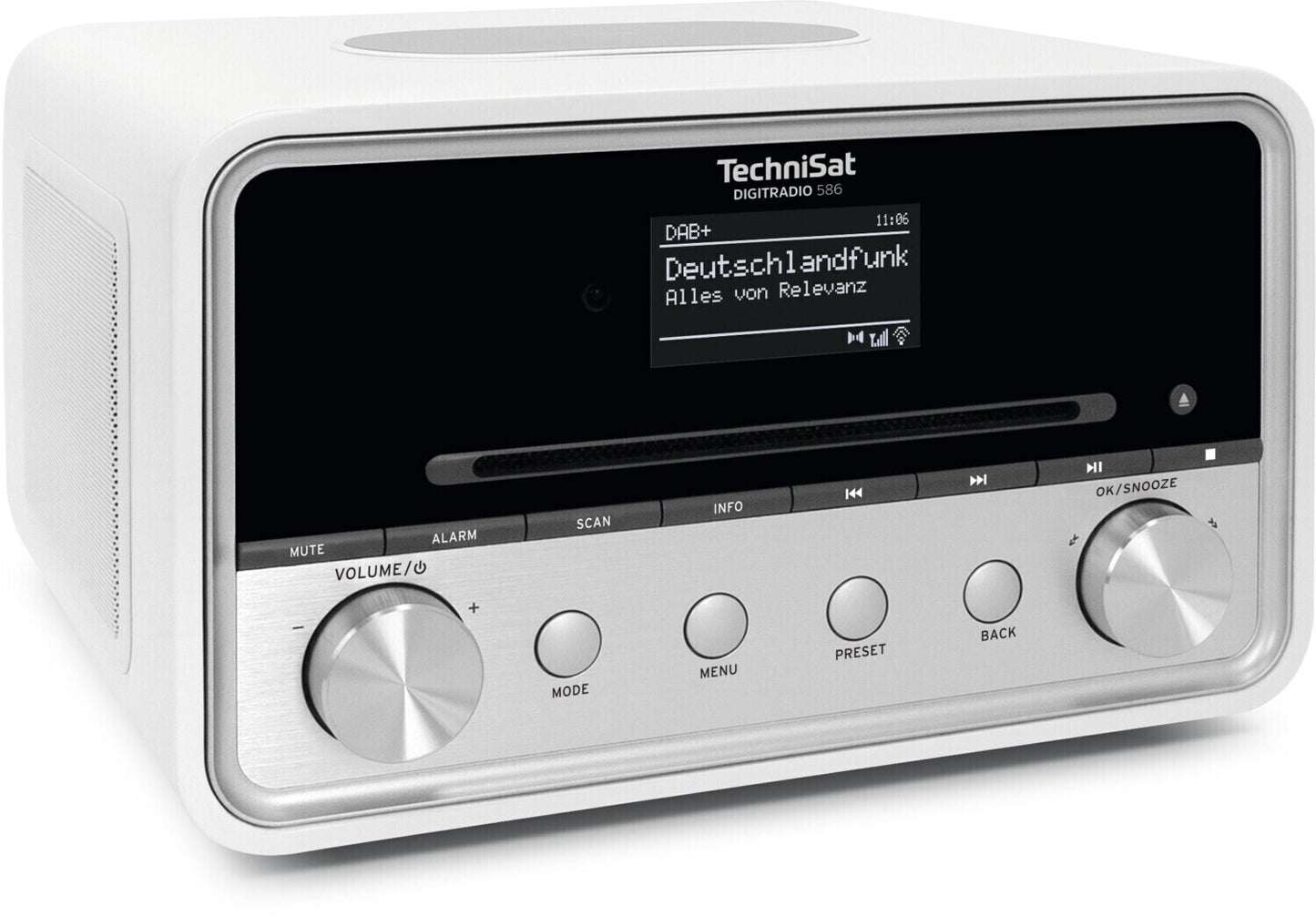 TechniSat DIGITRADIO 586 – DAB+/FM, WLAN, CD, Bluetooth, Spotify, Weiß/Silber