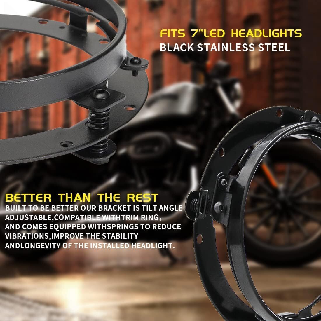 7 Zoll LED Scheinwerfer Haltering für Harley Davidson – Schwarz, SKUNTUGUANG