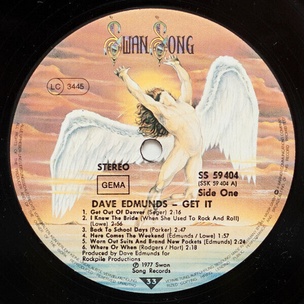 Dave Edmunds – Get It LP 1977 SS59404 Swan Song NL Top Zustand Vinyl