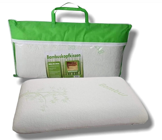 Bambus Kopfkissen 40x70cm – Orthopädisches Wellness Kissen mit Memory Schaum