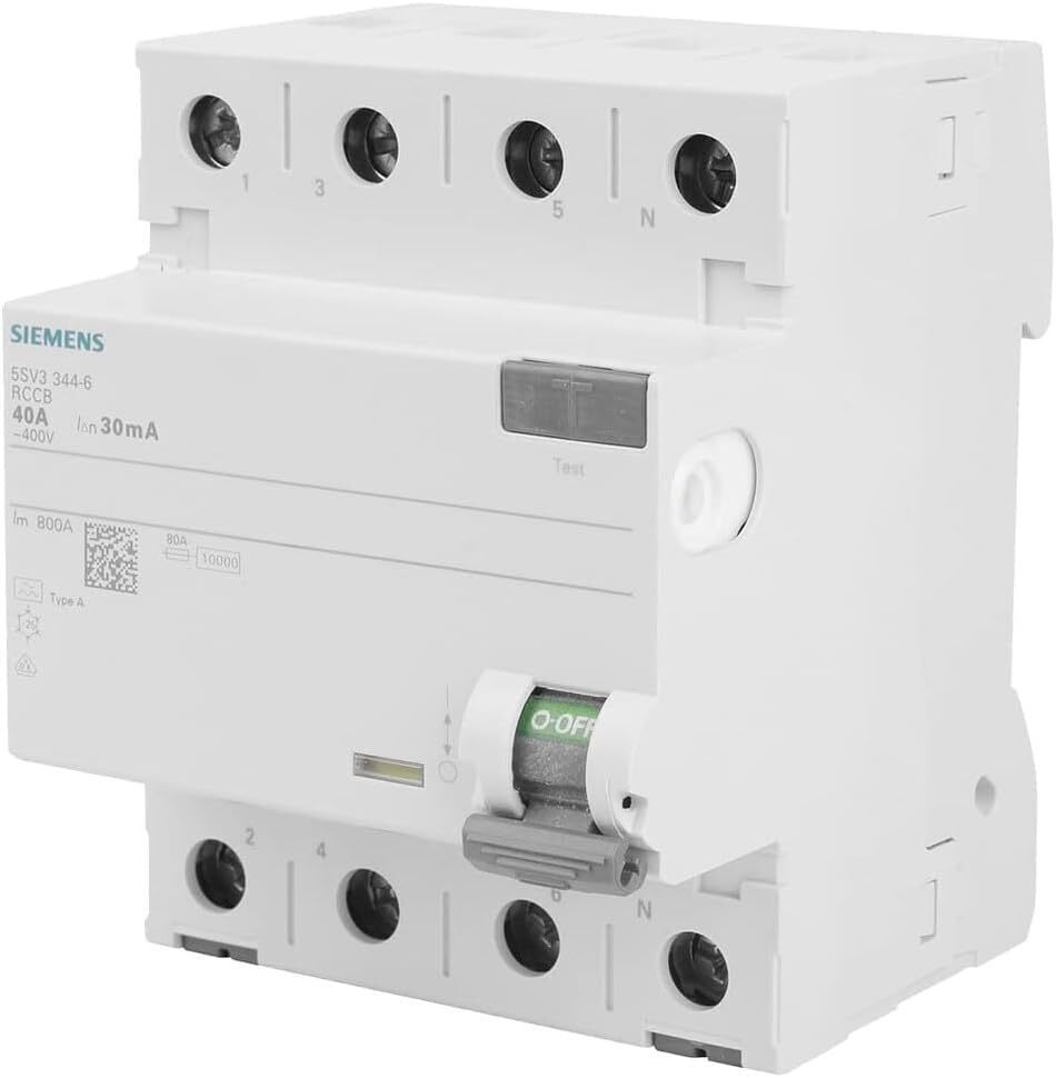 Siemens 5SV33446 Siemens Dig.Industr. FI-Schutzschalter A 4polig 40 A 0.03 A 400