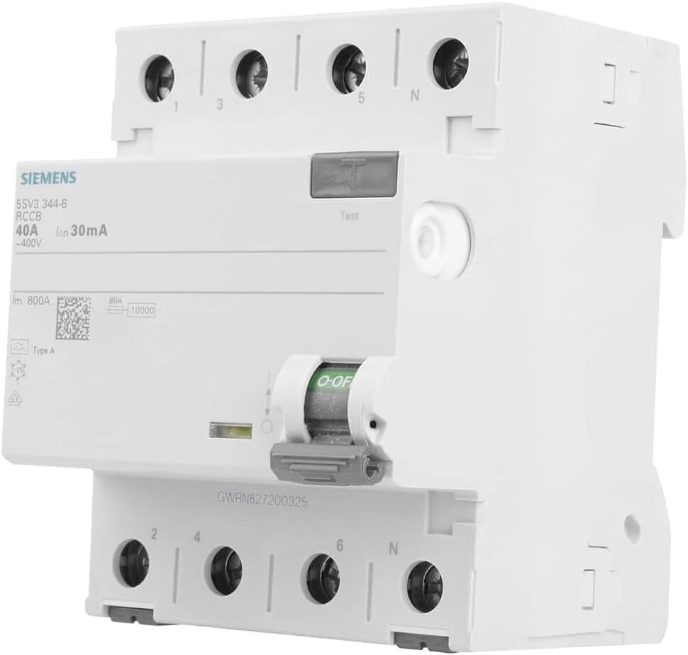 Siemens 5SV33446 Siemens Dig.Industr. FI-Schutzschalter A 4polig 40 A 0.03 A 400
