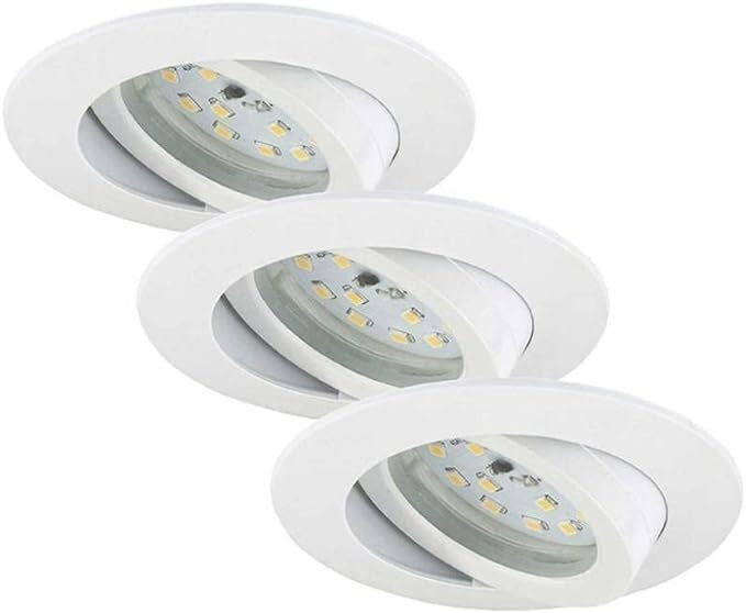 Briloner LED Einbauleuchten schwenkbar 3er-Set dimmbar 6,5 W IP23 Weiß Ø8,2cm