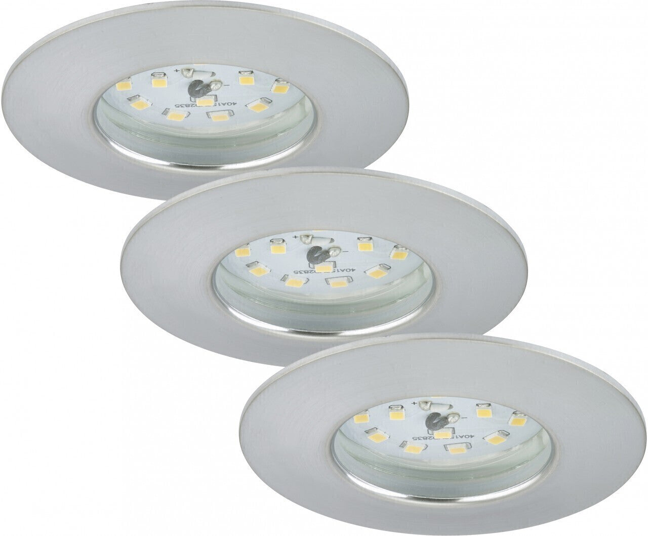 Briloner LED Einbauleuchten Aluminium 3er-Set | Dimmbar, 470LM, 5,5W, IP44, 3000
