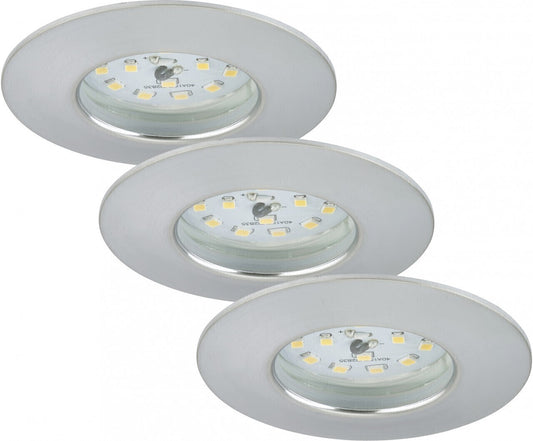 Briloner LED Einbauleuchten Aluminium 3er-Set | Dimmbar, 470LM, 5,5W, IP44, 3000