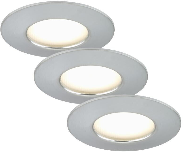 Briloner LED Einbauleuchten Aluminium 3er-Set | Dimmbar, 470LM, 5,5W, IP44, 3000