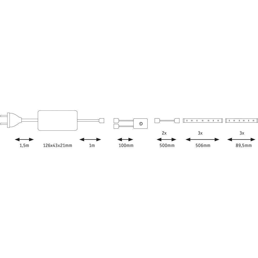 Paulmann Fn MaxLED Comfort 79838 LED-Streifen-Komplettse 1,8m Warmweiß, 24V