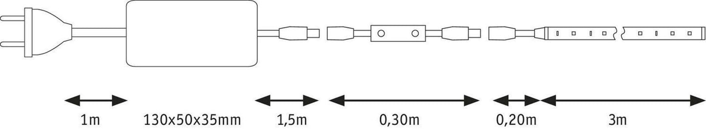 Paulmann SimpLED 78956 LED-Streifen-Komplettset (3 m, Warmweiß, 24V)