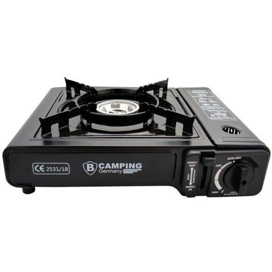 Gaskocher Campingkocher mit Koffer & Sicherheits-System – Piezo-Zündung – 2,1 kW