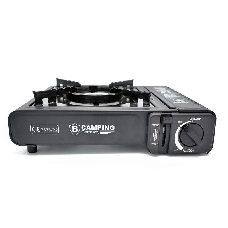 Gaskocher Campingkocher mit Koffer & Sicherheits-System – Piezo-Zündung – 2,1 kW