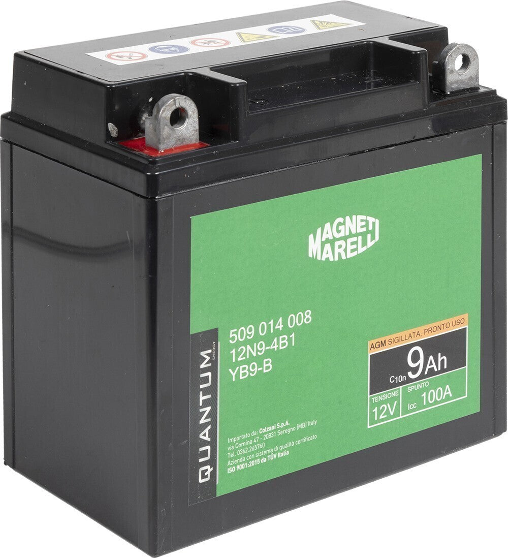Autobatterie QUANTUM ENERGY Magneti Marelli 12V 9Ah 100A AGM Starterbatterie