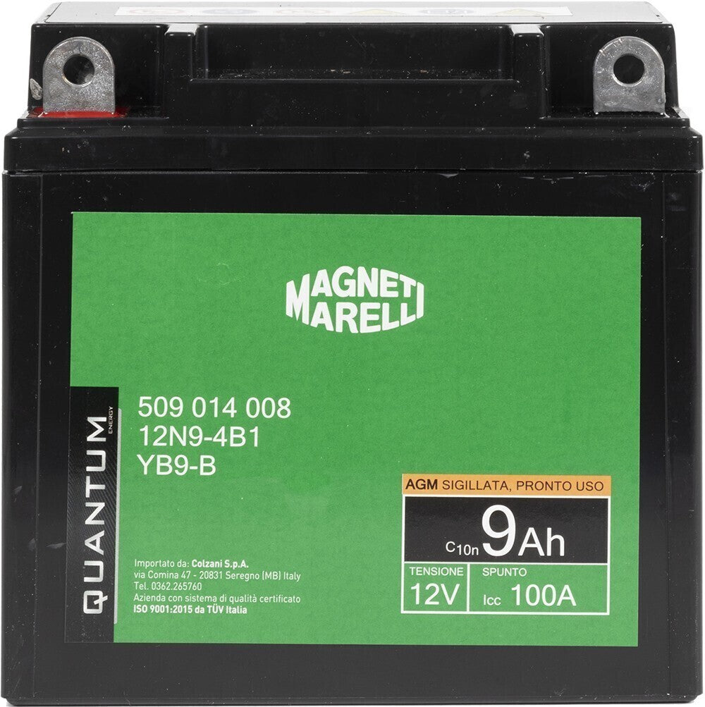 Autobatterie QUANTUM ENERGY Magneti Marelli 12V 9Ah 100A AGM Starterbatterie