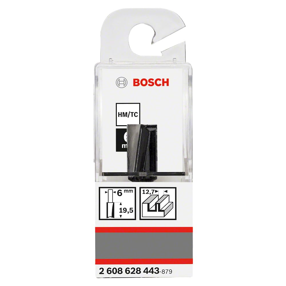 Bosch 1x PRO Nutfräser, gerade, zweischneidig (für Weichholz, Hartholz, Ø 12,7 mm, Professional Zubehör Handfräse, Kantenfräse)
