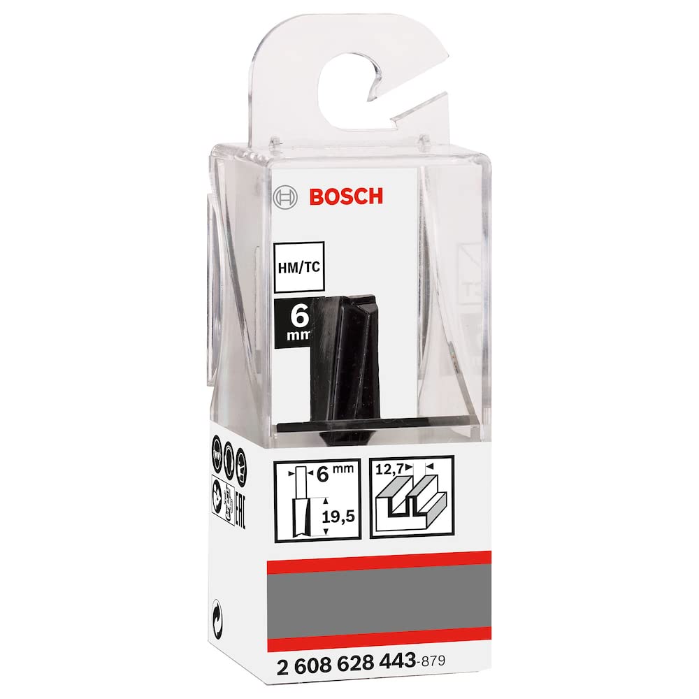 Bosch 1x PRO Nutfräser, gerade, zweischneidig (für Weichholz, Hartholz, Ø 12,7 mm, Professional Zubehör Handfräse, Kantenfräse)