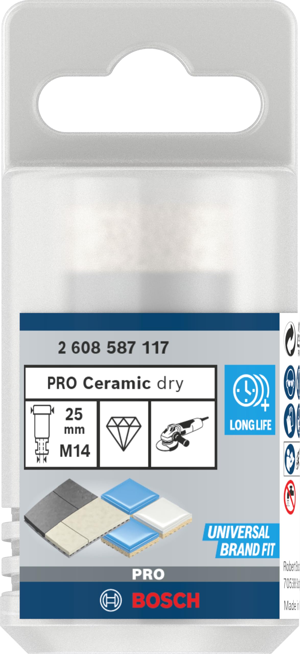 Bosch Accessories Bosch Professional 1x Diamanttrockenbohrer Dry Speed Best for Ceramic (für Trockenbohren von Hartkeramik, Ø 25 x 35 mm, Zubehör Winkelschleifer)