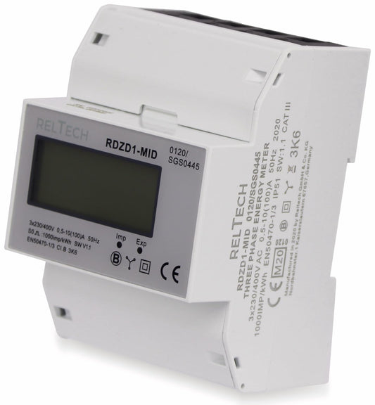 Reltech Drehstromzähler digital RDZD1-MID, 100 A, MID-geeicht, 4 TE