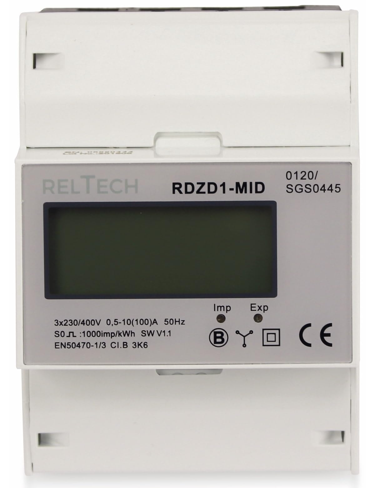 Reltech Drehstromzähler digital RDZD1-MID, 100 A, MID-geeicht, 4 TE