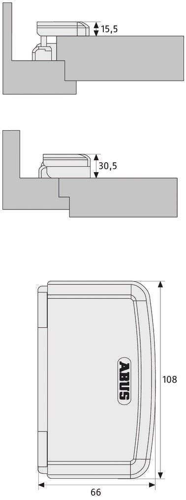 ABUS Scharnierseitensicherung TAS112, braun, 26115