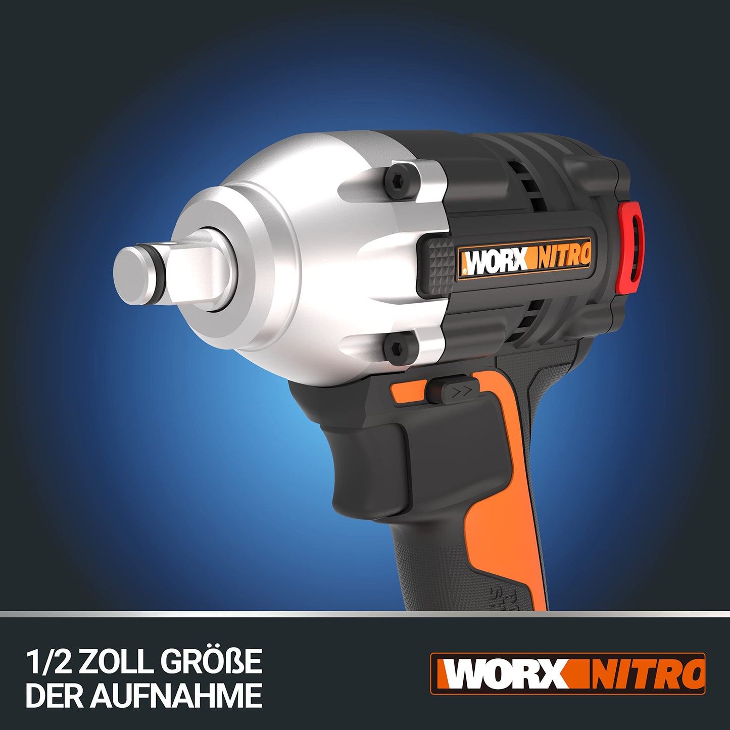 WORX WX272.9 Nitro Bürstenloser Akku Schlagschrauber 20V - 300Nm, Mit Variablem 3-Gang-Getriebe Und LED-Licht - Ideal Für Diverse Schraubarbeiten - Ohne Akku Und Ladegerät