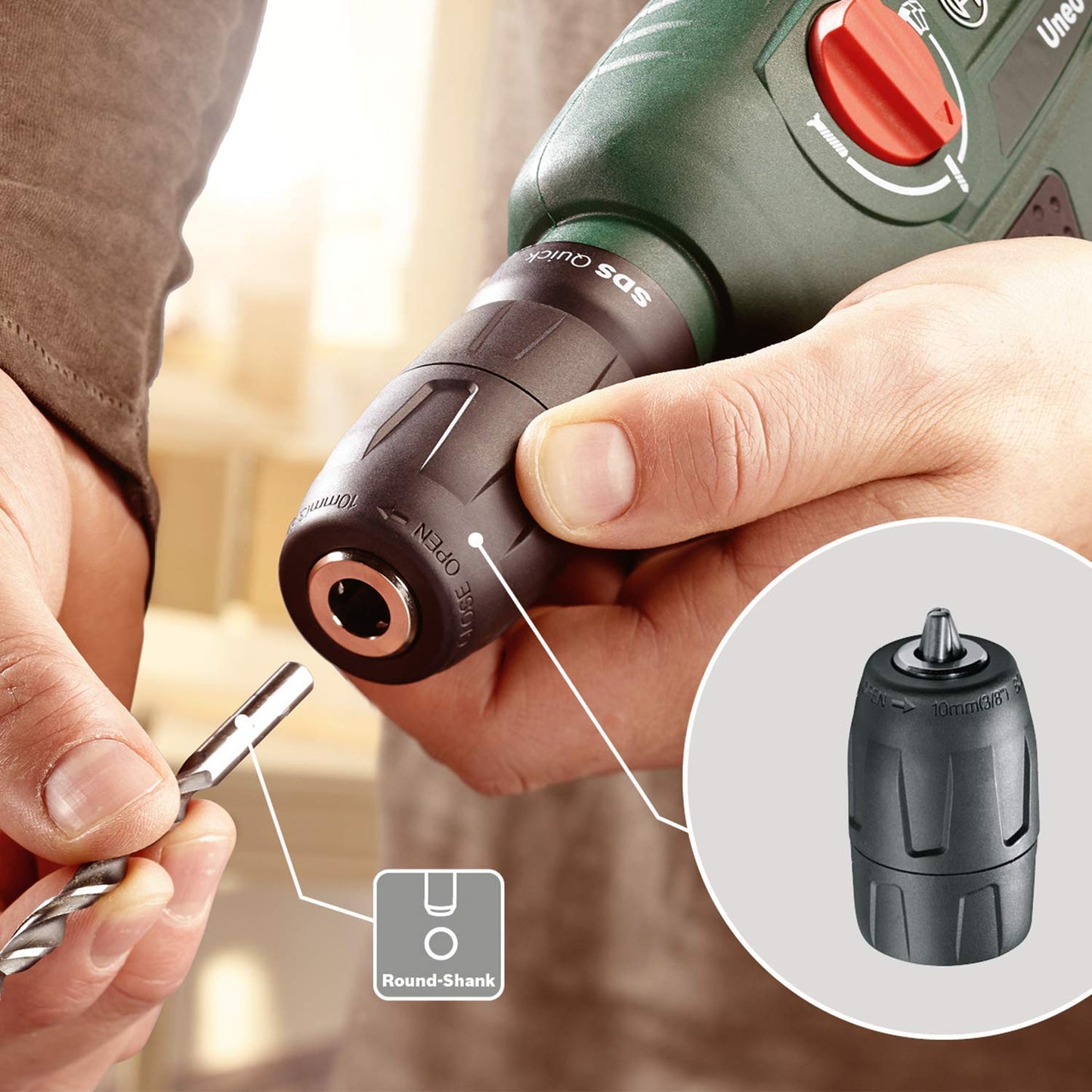 Bosch Akku Bohrhammer Uneo (Keine Akku, 12 Volt System, 10 mm Bohr-Ø Beton, im Karton)