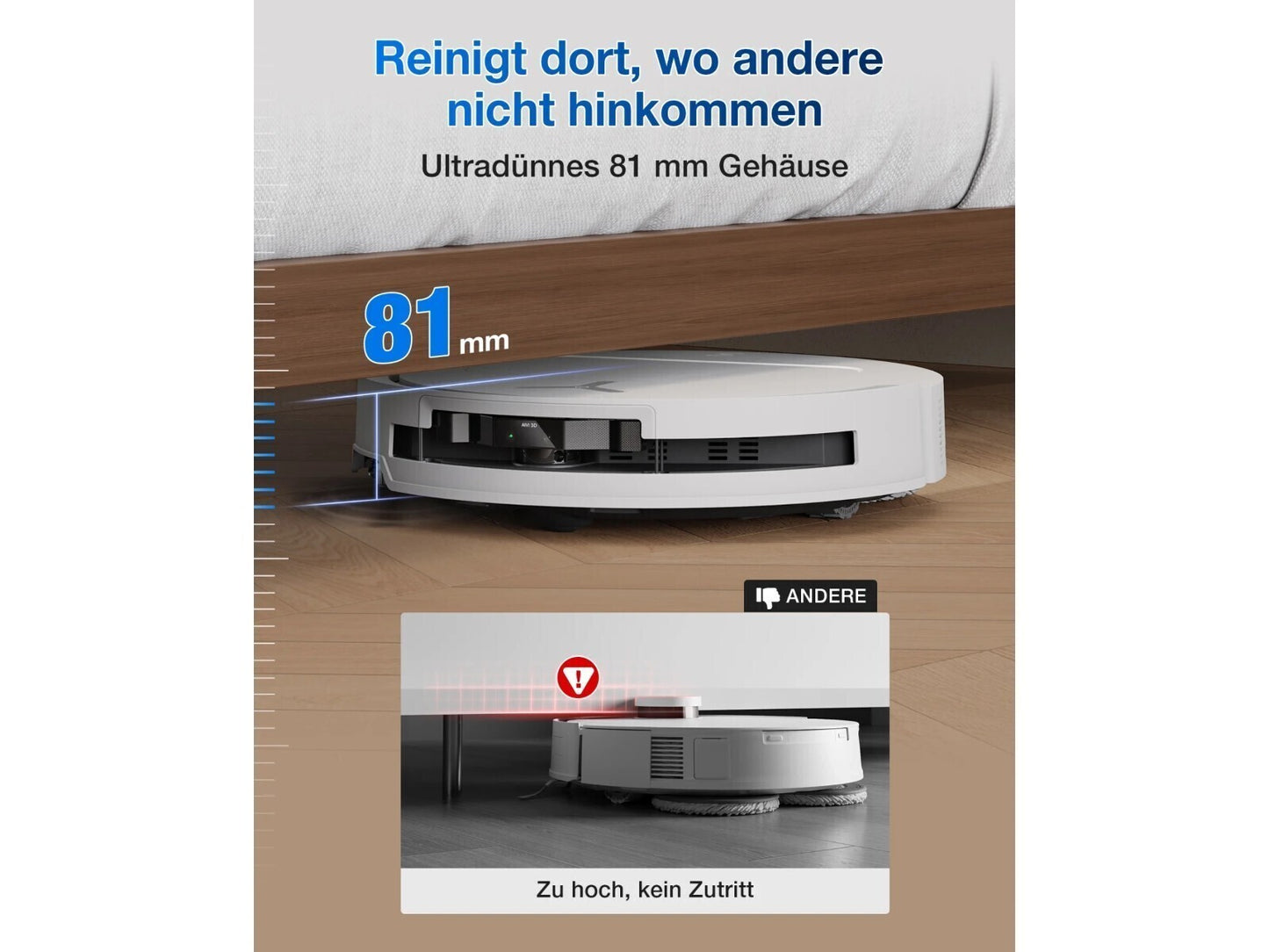 ECOVACS DEEBOT T50 PRO Omni Saugroboter mit Wischfunktion, Ausfahrende Seitenbürste und Wischmopp, 15.000 Pa, T30 PRO OMNI-Upgrade, Auto Zugabe von Reinigungslösung, Moppwäsche mit 75°C heißem Wasser