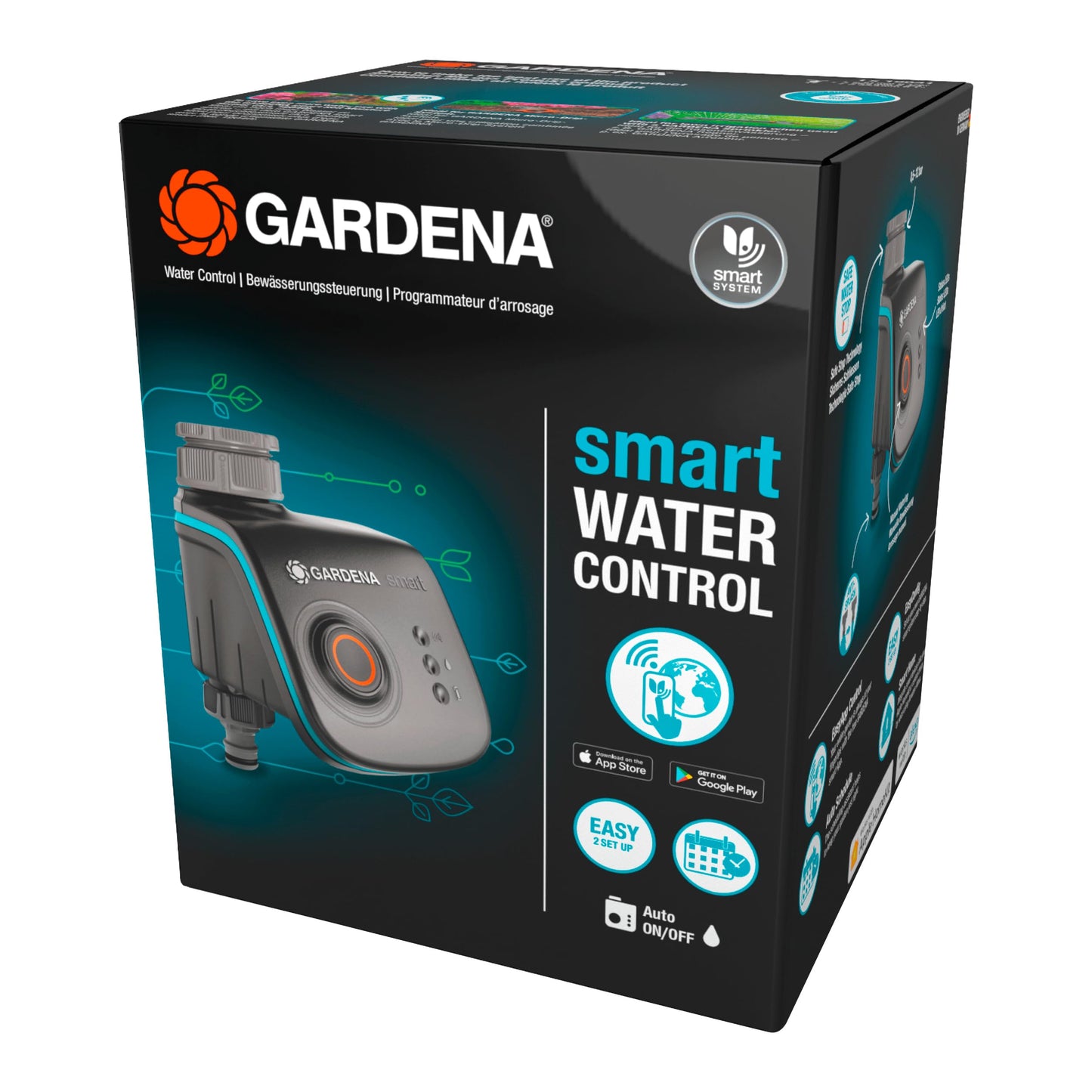 Gardena smart Water Control: Intelligenter Bewässerungscomputer mit smart App steuerbar, Frostwarnsystem, bewährte Ventiltechnik, ideal geeignet für Micro-Drip-System oder Sprinklersystem (19031-20)