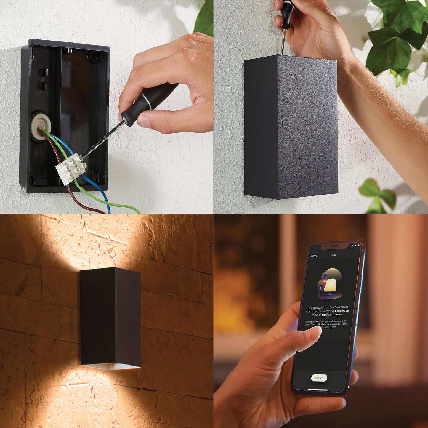 Philips Hue White and Color Ambiance LED Außenwandleuchte Resonate, dimmbar, bis zu 16 Millionen Farben, steuerbar via App, kompatibel mit Amazon Alexa (Echo, Echo Dot), silber