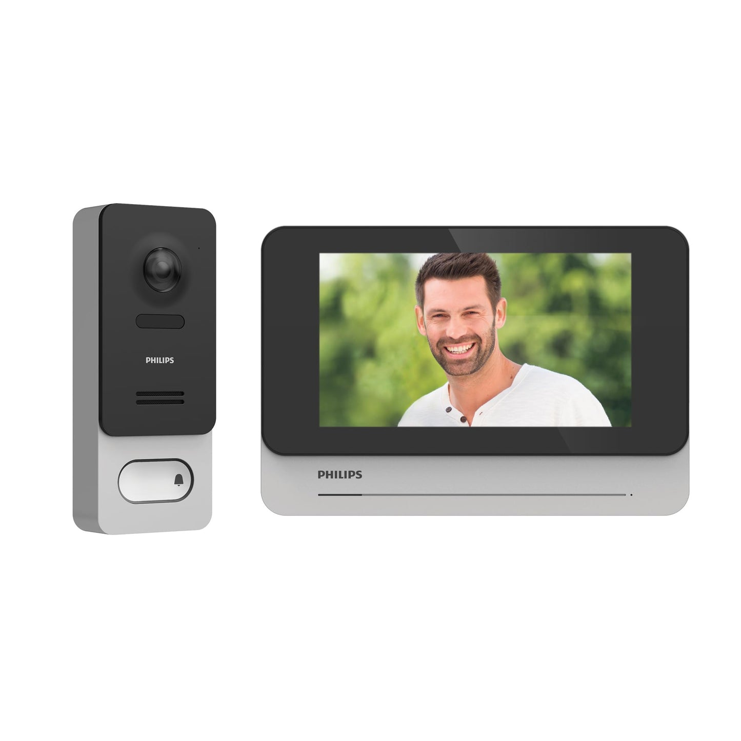 Philips - Videotelefon Touchscreen 17,8 cm (7 Zoll), kabellos und verbunden – WelcomeEye Wireless – Philips – Reichweite 350 m – 531039