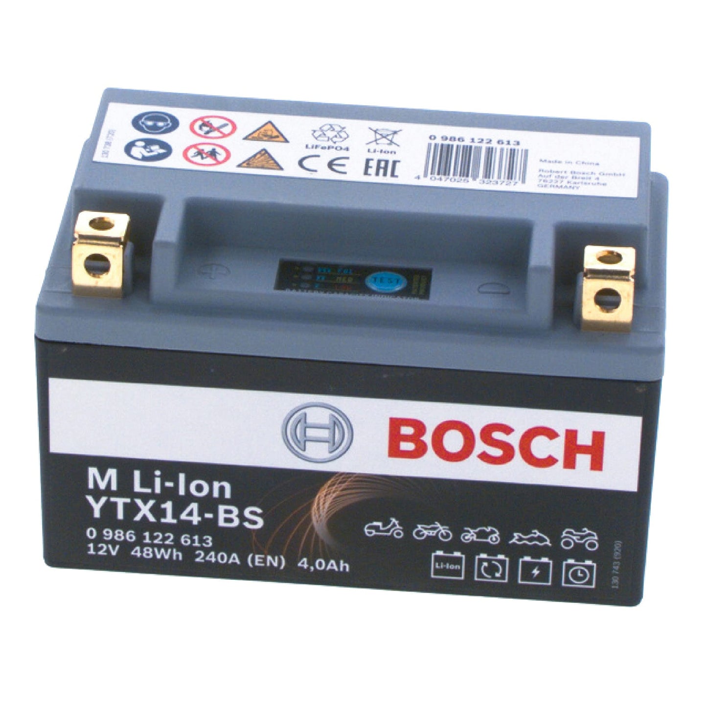 Bosch Automotive 0986122613 Motorradbatterie Li-ion LTX14-BS 4Ah/240A