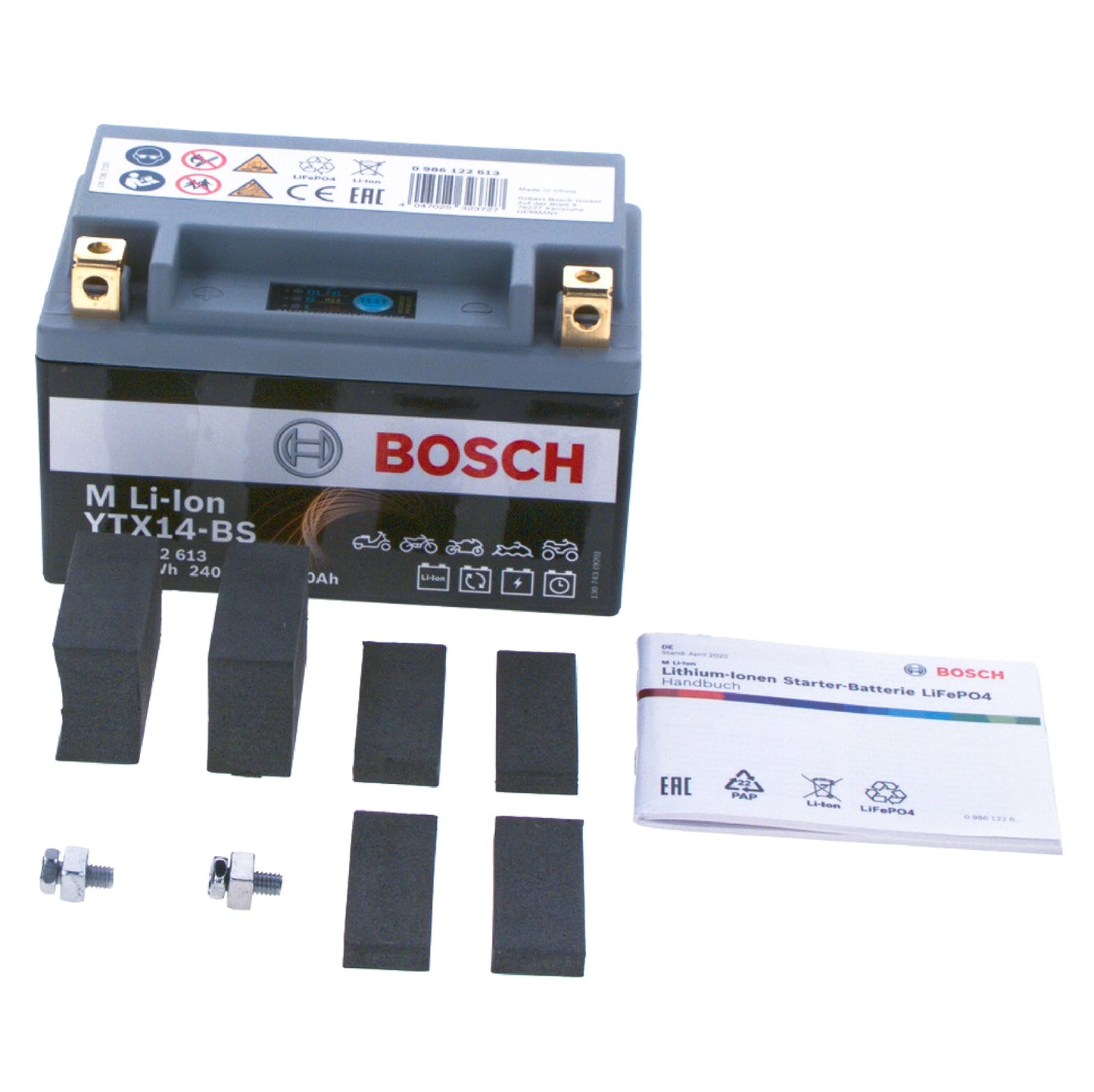 Bosch Automotive 0986122613 Motorradbatterie Li-ion LTX14-BS 4Ah/240A