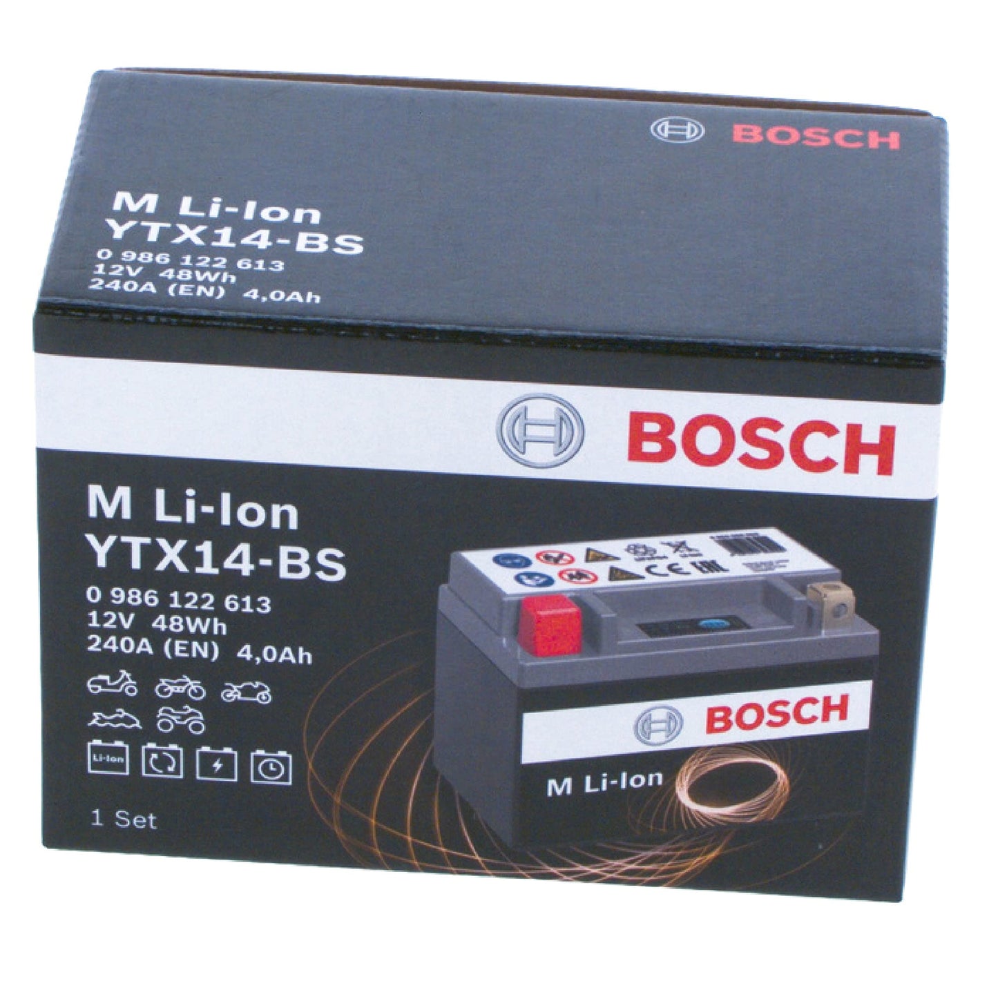 Bosch Automotive 0986122613 Motorradbatterie Li-ion LTX14-BS 4Ah/240A