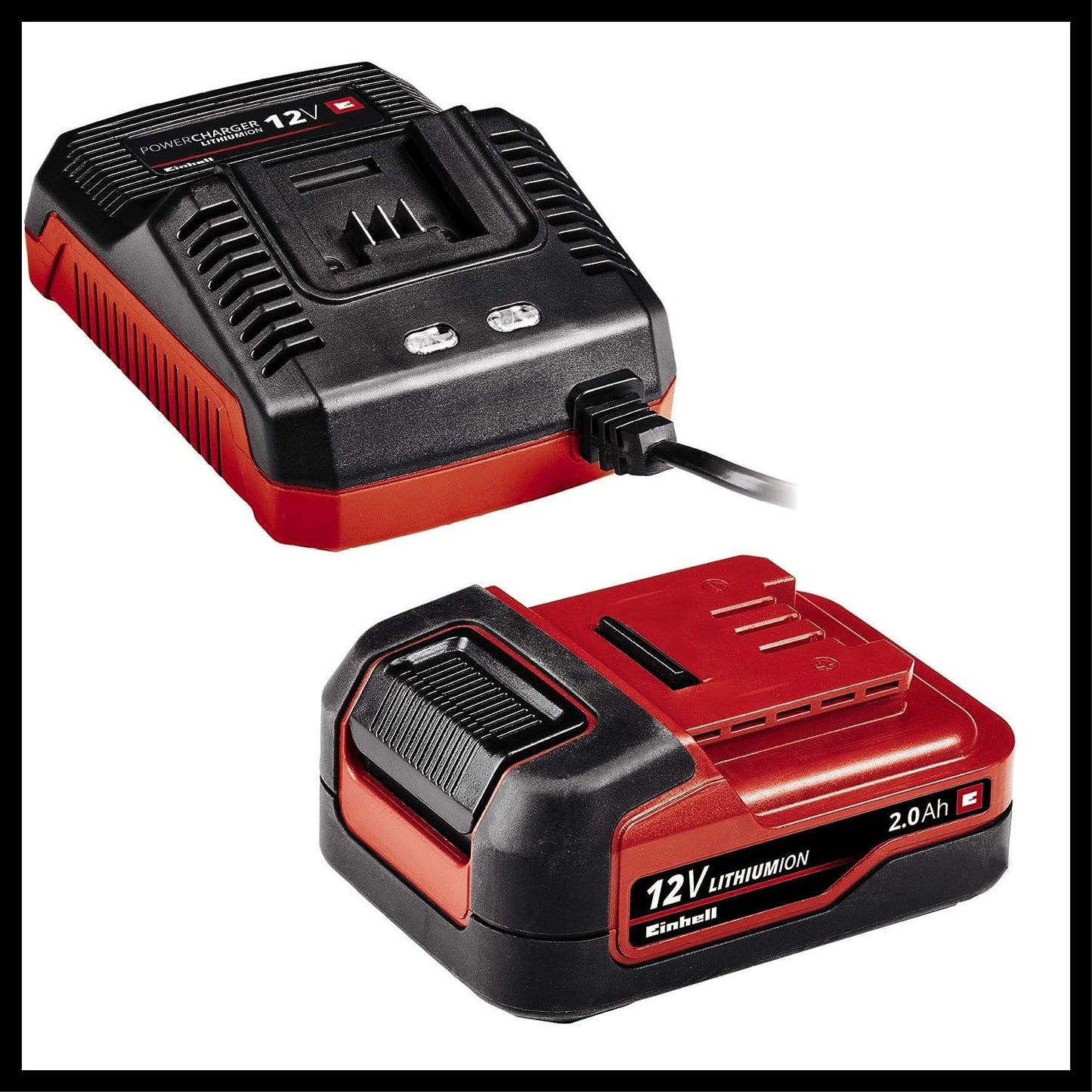 Einhell Akku-Bohrschrauber TE-CD 12/1 X-Li (1x2,0Ah) (Li-Ion, 12 V, 2-Gang-Getriebe, abnehmbares Bohrfutter, Drehzahl-Elektronik, LED-Beleuchtung, Softgrip, inkl. 2,0 Ah-Akku und 45-Min.-Ladegerät)