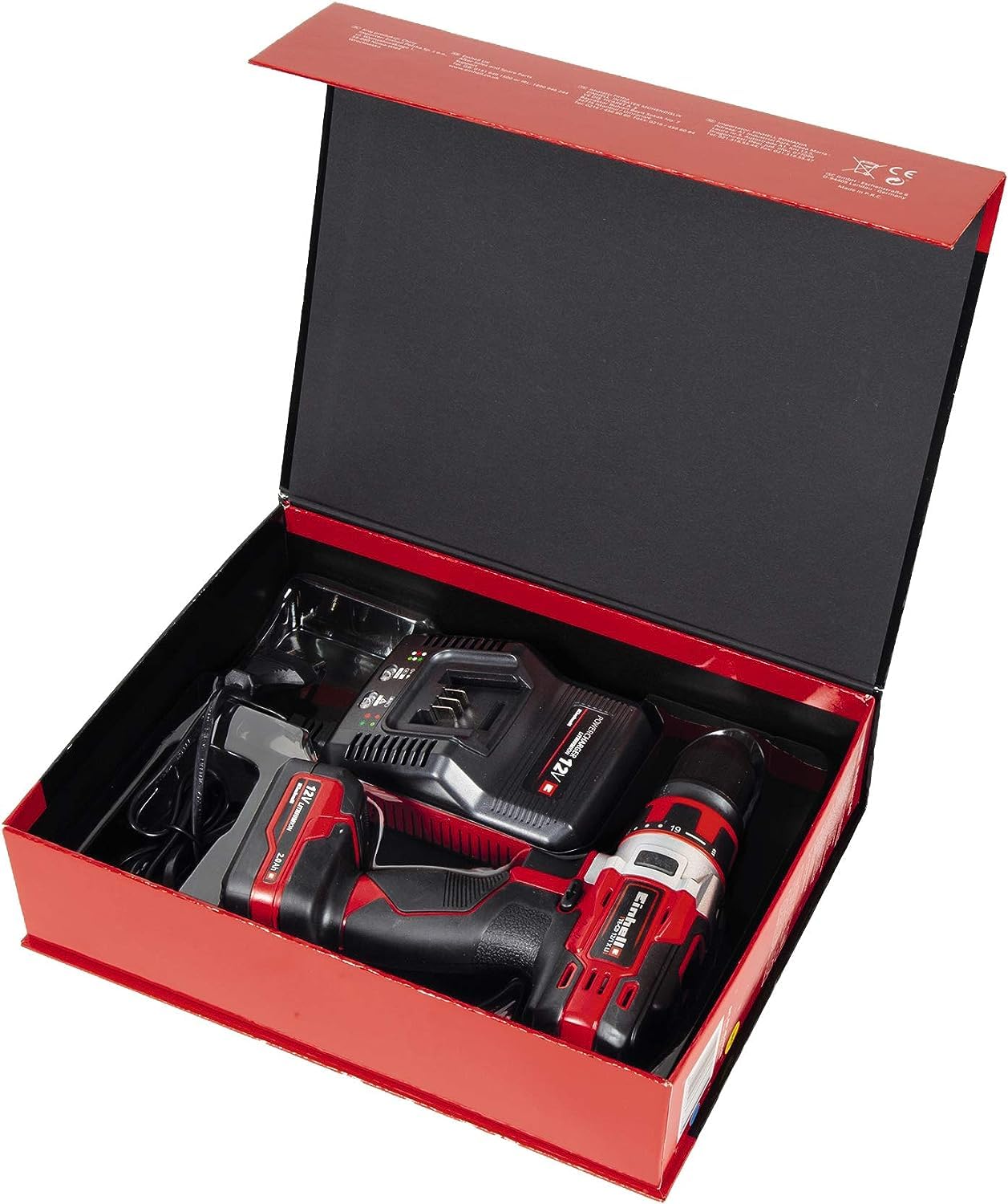 Einhell Akku-Bohrschrauber TE-CD 12/1 X-Li (1x2,0Ah) (Li-Ion, 12 V, 2-Gang-Getriebe, abnehmbares Bohrfutter, Drehzahl-Elektronik, LED-Beleuchtung, Softgrip, inkl. 2,0 Ah-Akku und 45-Min.-Ladegerät)