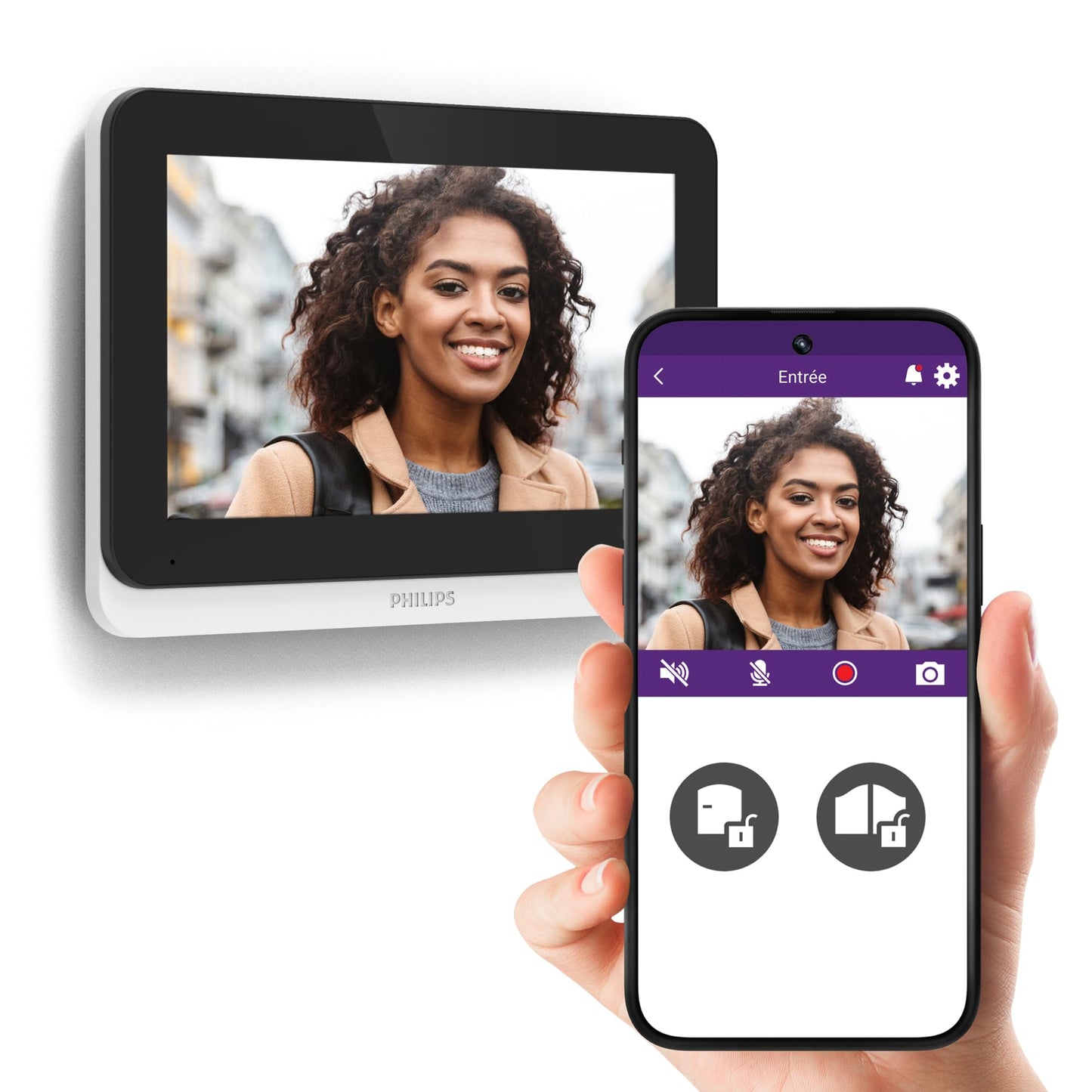 Philips WelcomeEye Connect 3 Video-Türsprechanlage WLAN Komplett-Set 1 Familienhaus