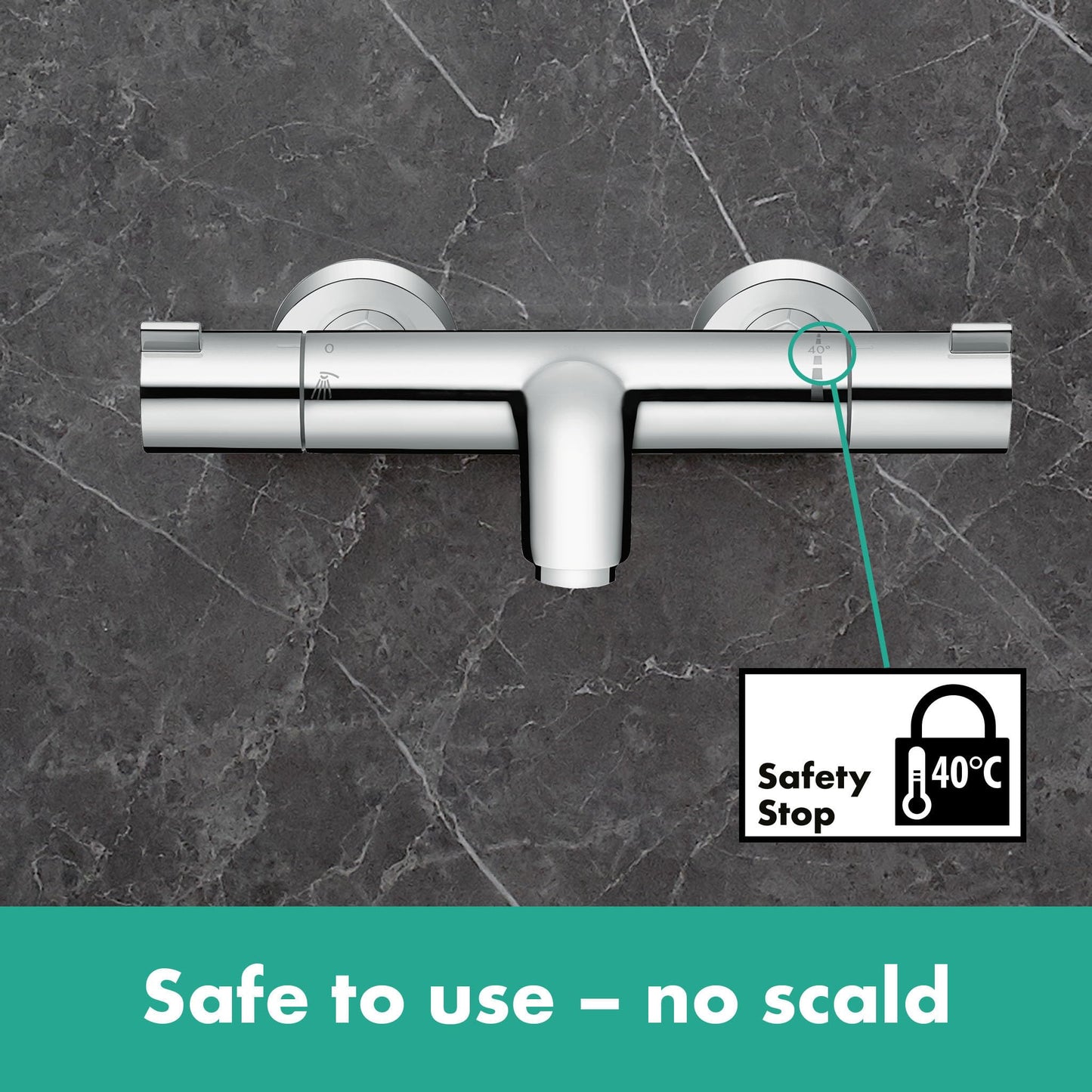 Hansgrohe MyFox 13154000 Badewannen-Thermostatmischer, Chrom, 29, 6 x 19, 9 x 4, 2 cm