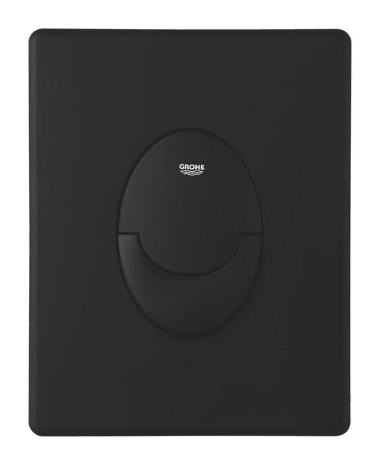 GROHE Start, Abdeckplatte WC (Betätigungsplatte wassersparend, mit Start & Stopp-Betätigung, 2-Mengen Spülung, Drückerplatte für den Spülkasten), schwarz, 389642430