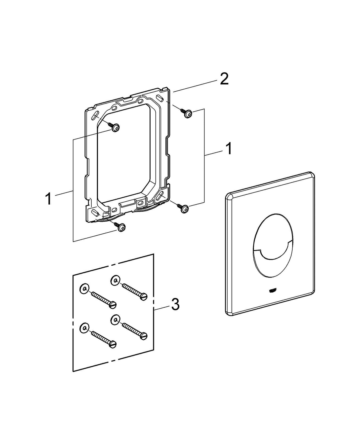 GROHE Start, Abdeckplatte WC (Betätigungsplatte wassersparend, mit Start & Stopp-Betätigung, 2-Mengen Spülung, Drückerplatte für den Spülkasten), schwarz, 389642430