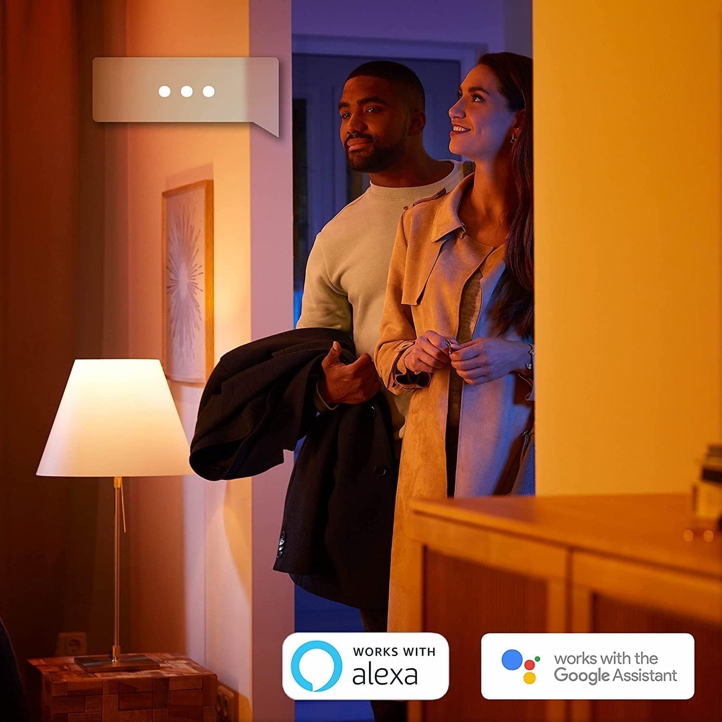 Philips Hue Bridge Steuerelement für Hue Lichtsysteme, smarte Schaltzentrale zur Steuerung von Hue Smart Home Lampen, kompatibel zur Sprachsteuerung und per App von überall