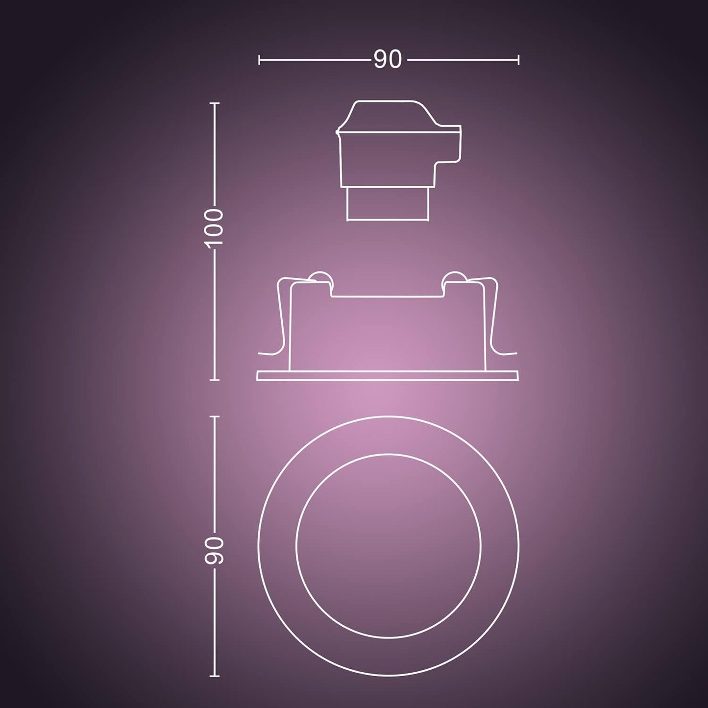 Philips Hue White & Color Ambiance Centura Einbauspot 1er Pack, schwarz 250lm, bis zu 16 Mio. Farben, dimmbar, steuerbar via App, kompatibel mit Amazon Alexa (Echo, Echo Dot), alte Generation