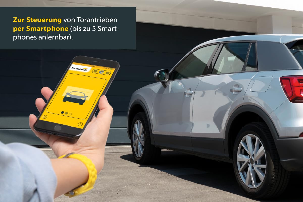Schellenberg 60990 Garagentor Fernbedienung, universal Smarphone Garagentoröffner mit LED