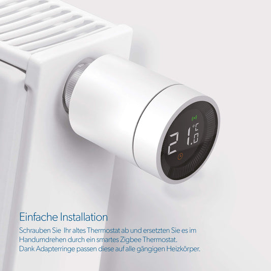 UNITEC Smart Heizkörper-Thermostat Erweiterung mit LCD Display, kompatibel mit Amazon Alexa und Hey Google, ‎30946