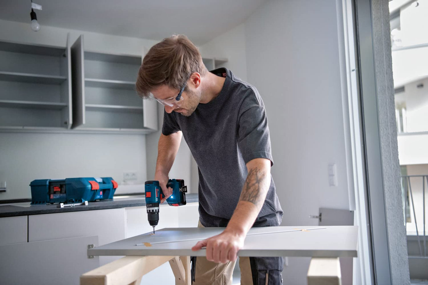 Bosch Professional 18V System Akku Schlagbohrschrauber GSB 18V-45 (Drehzahl 1.900 min⁻¹, ohne Akku/ Ladegerät)